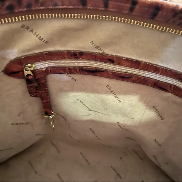 L
Brahmin Crocodile-Embossed Tote in Rich Burgundy - Picture 9 of 10